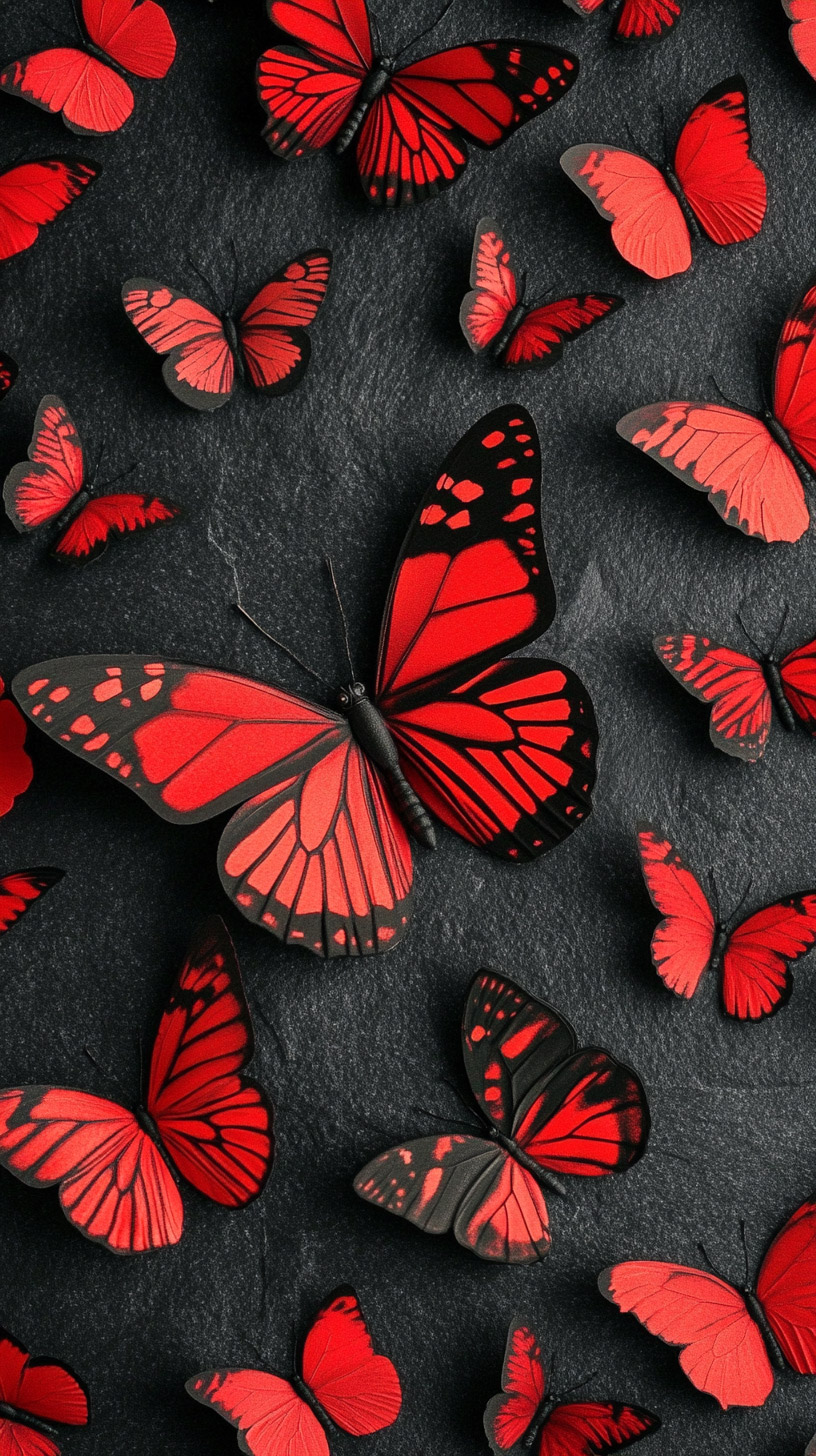 Captivating Black-and-Red Butterfly Photos for iPhone Users