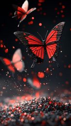 Exclusive Black-and-Red Butterfly Mobile Wallpaper Download