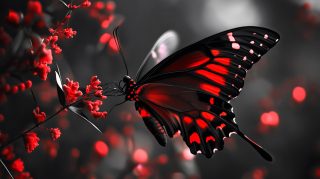 Black and Red Butterfly HD Wallpaper for Desktop