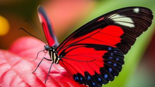 Stunning Black and Red Butterfly Digital Background