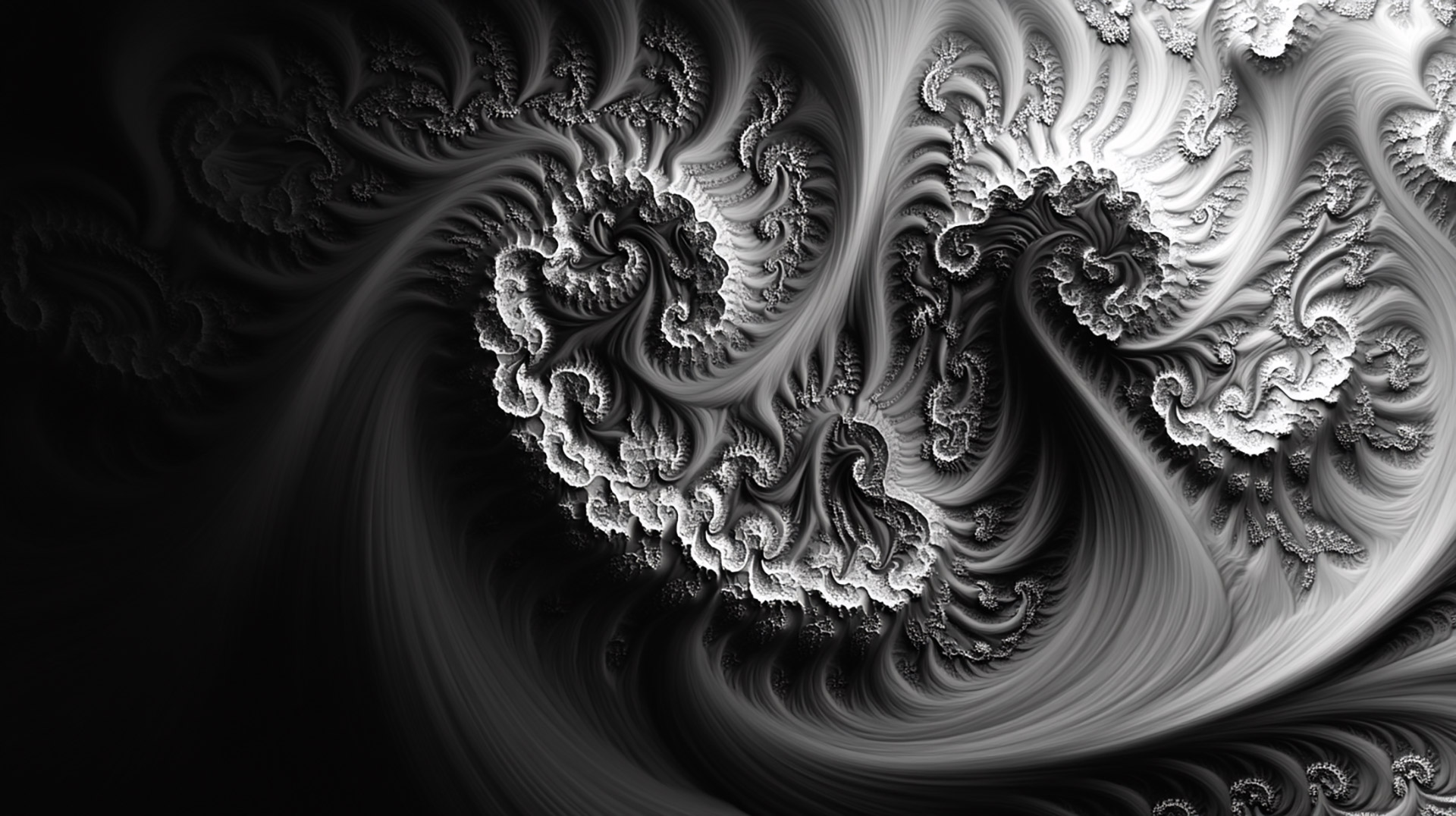 AI-Generated Black and White Art Wallpapers in 16:9