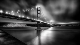 Free 4K Image of Black-and-White Golden Gate Bridge