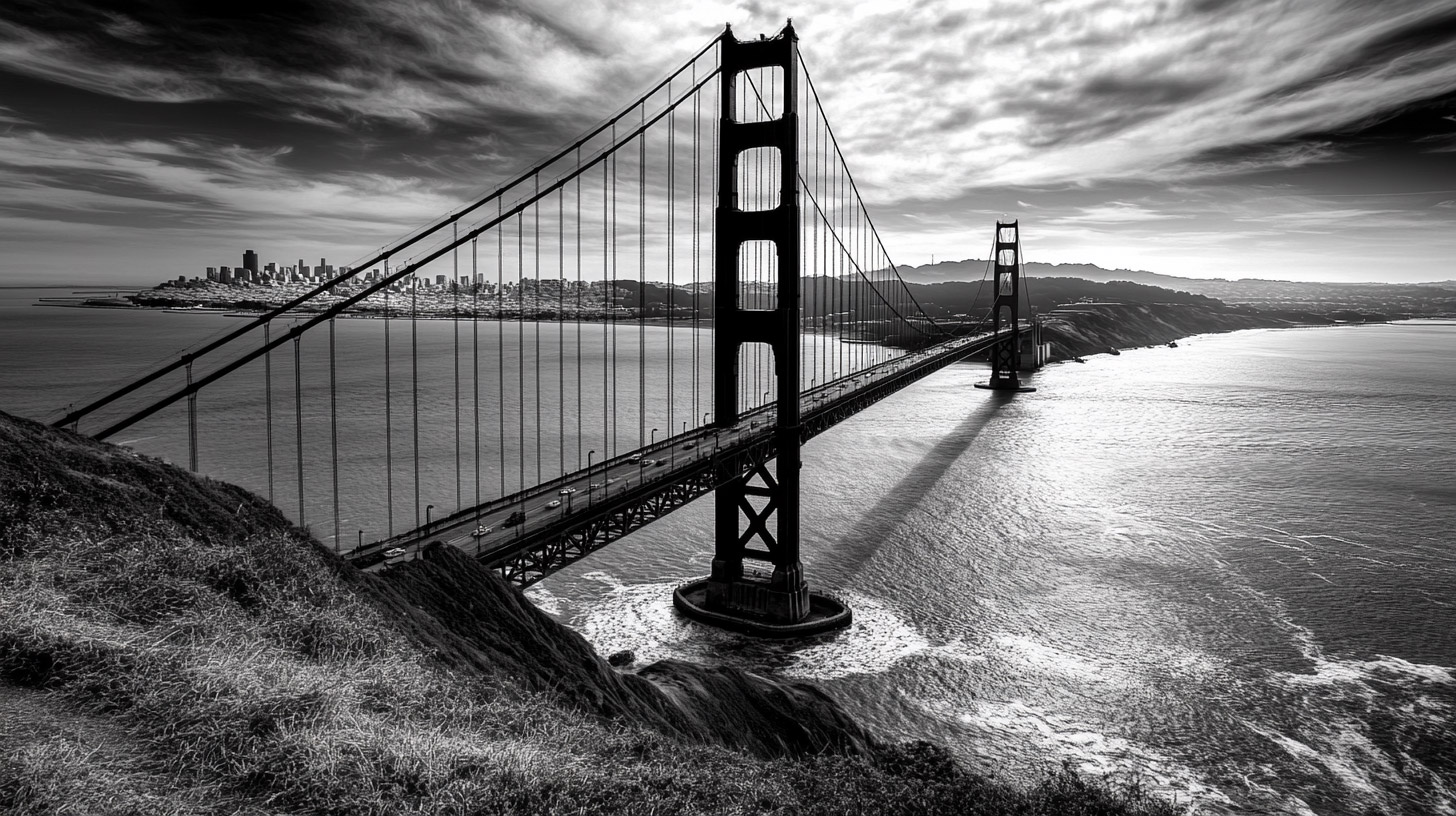 High-Resolution AI Wallpaper Featuring Golden Gate Bridge