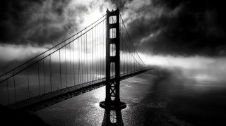 Pictures of Golden Gate Bridge in Classic Black and White