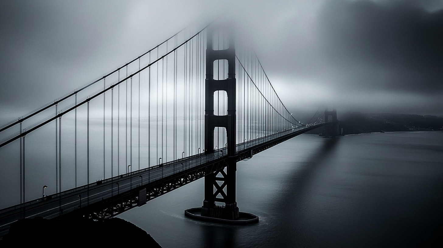 Free Stock Photos of Golden Gate Bridge in Monochrome