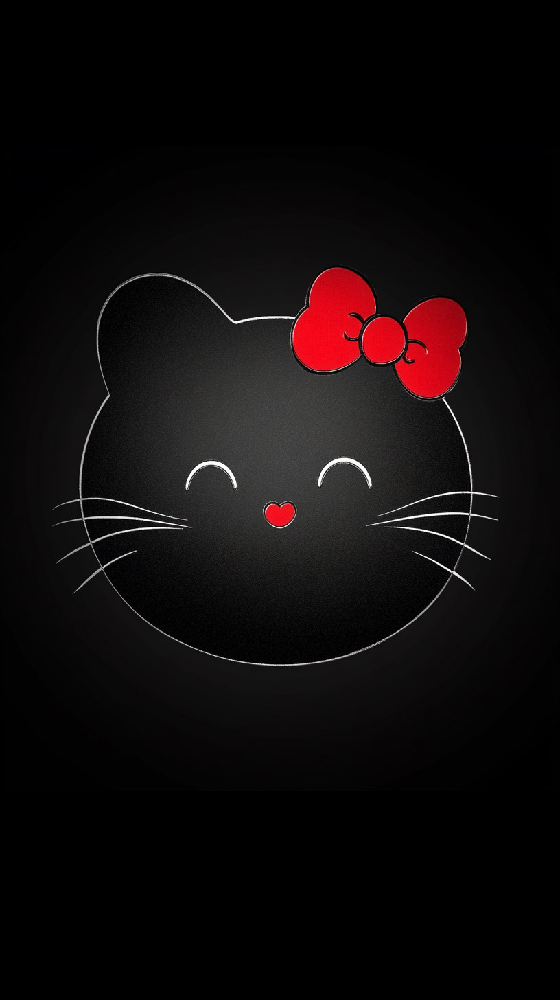 Black Hello Kitty iPhone Wallpaper for Your Mobile Aesthetic