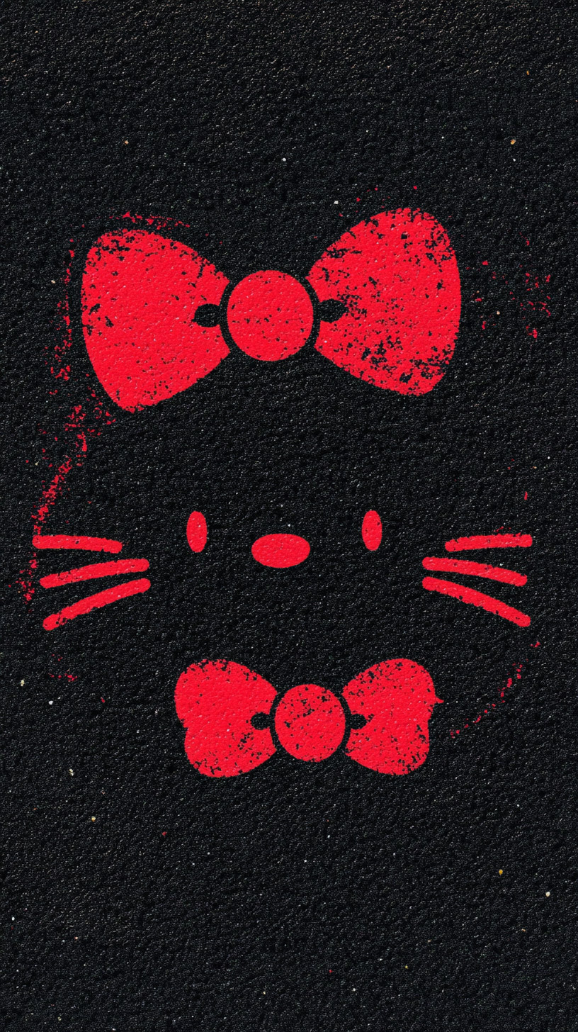 Cute HD Black Hello Kitty Digital Background for Android Phones