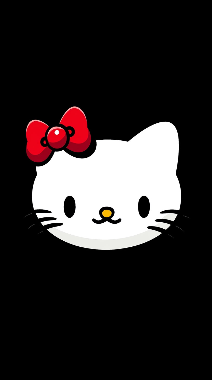 Stylish Black Hello Kitty Mobile Wallpaper for Samsung Galaxy