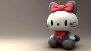 Black Hello Kitty Wallpaper in Stunning 3D Design