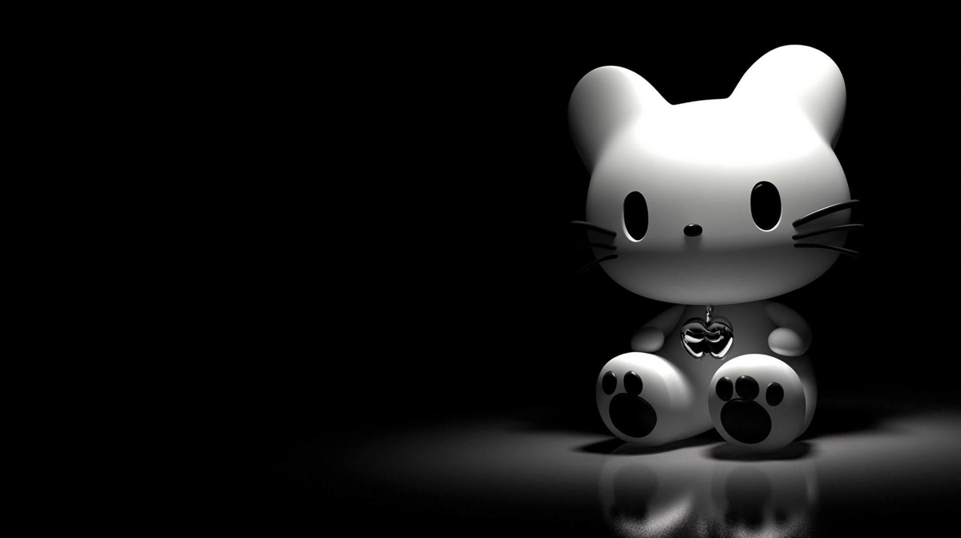 3D Black Hello Kitty Wallpaper Perfect for Your Desktop