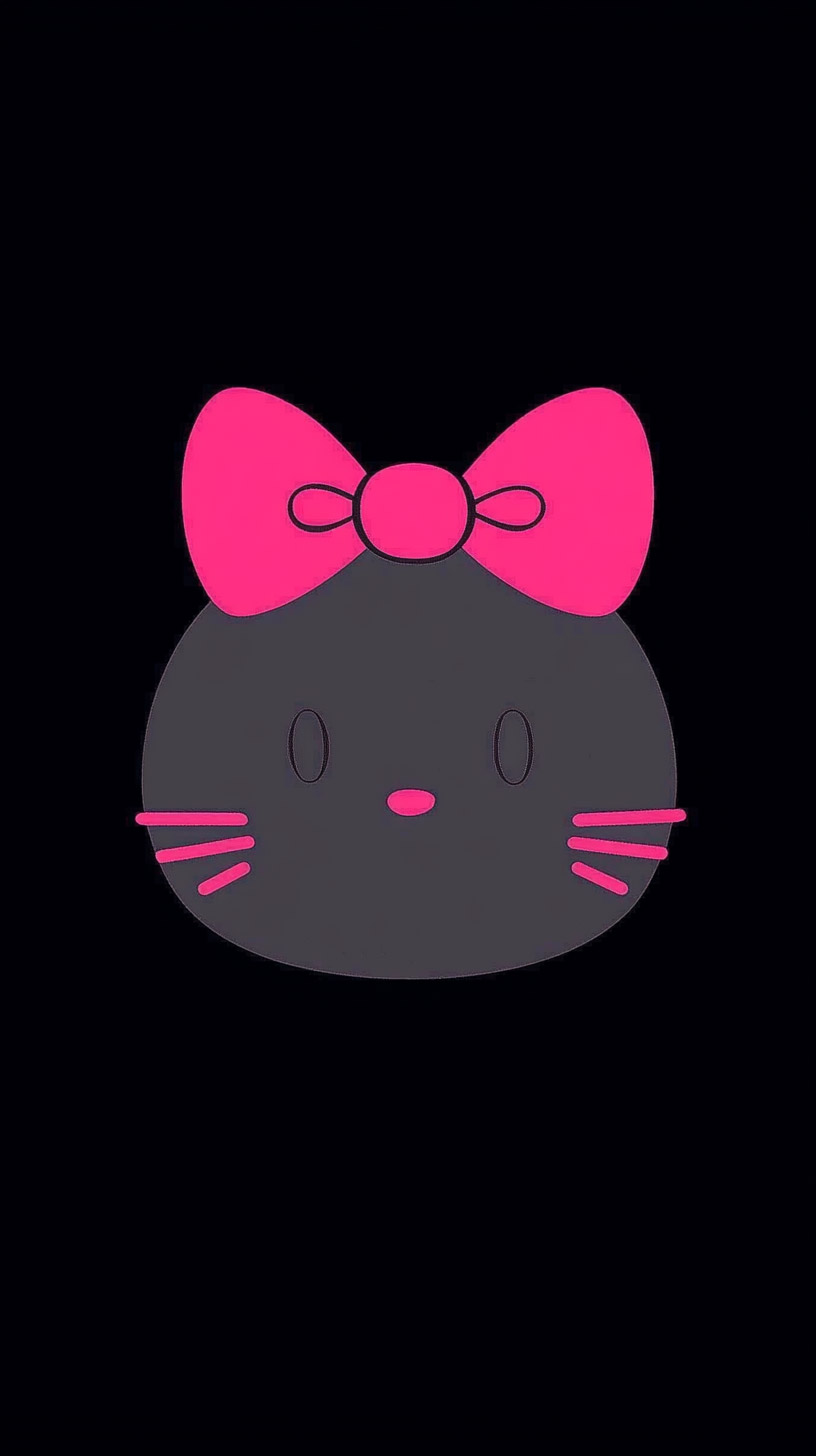 Black Pink Hello Kitty HD Mobile Wallpapers for iPhone