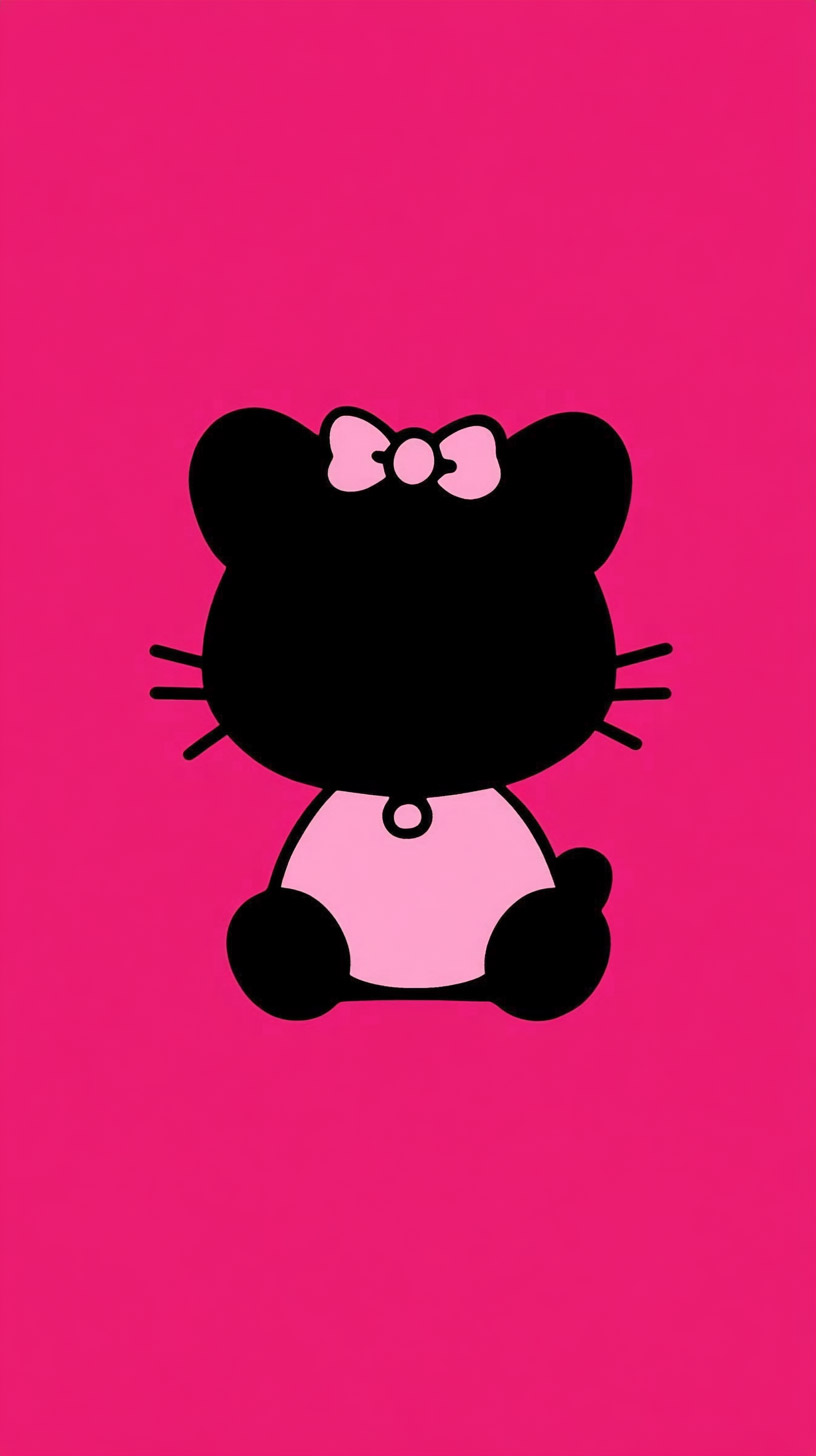 Cute Black Pink Hello Kitty Digital Backgrounds for Android