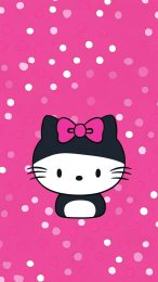 Stylish 9:16 Black Pink Hello Kitty Images for Mobile