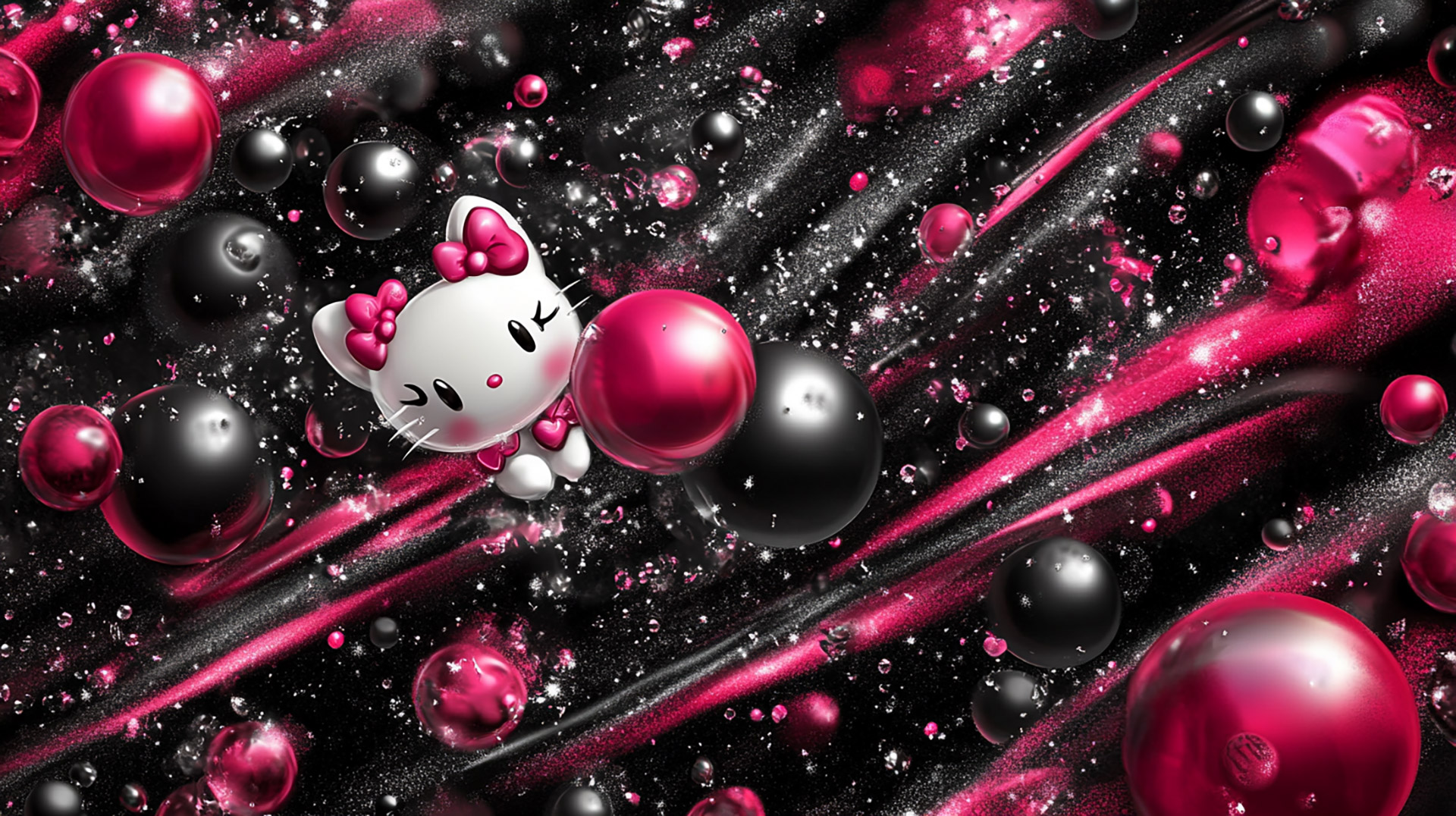 Black Pink Hello Kitty Wallpaper for Desktop Download