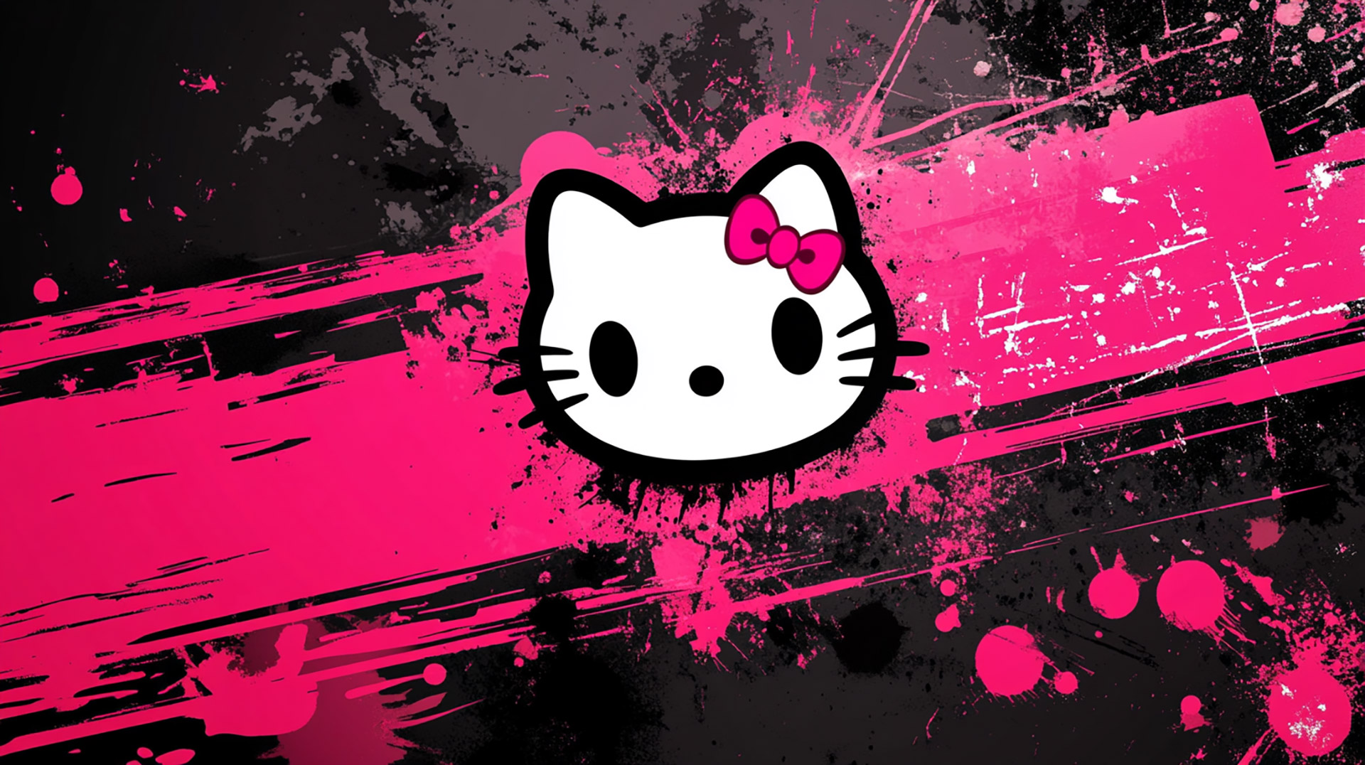 Free AI Wallpaper: Black Pink Hello Kitty Images