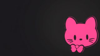 Free 16:9 Black Pink Hello Kitty Digital Background