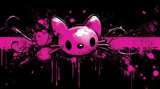 Beautiful Black Pink Hello Kitty Desktop Background Images