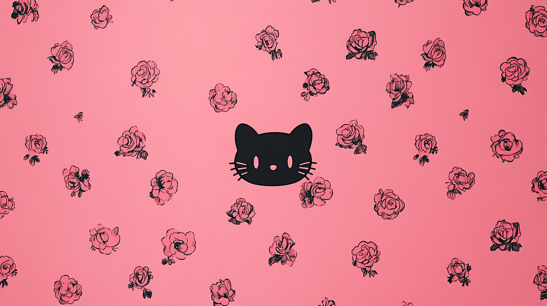 AI Wallpaper: Unique Black Pink Hello Kitty Designs