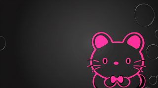 Free Wallpaper for Desktop: Black Pink Hello Kitty Theme