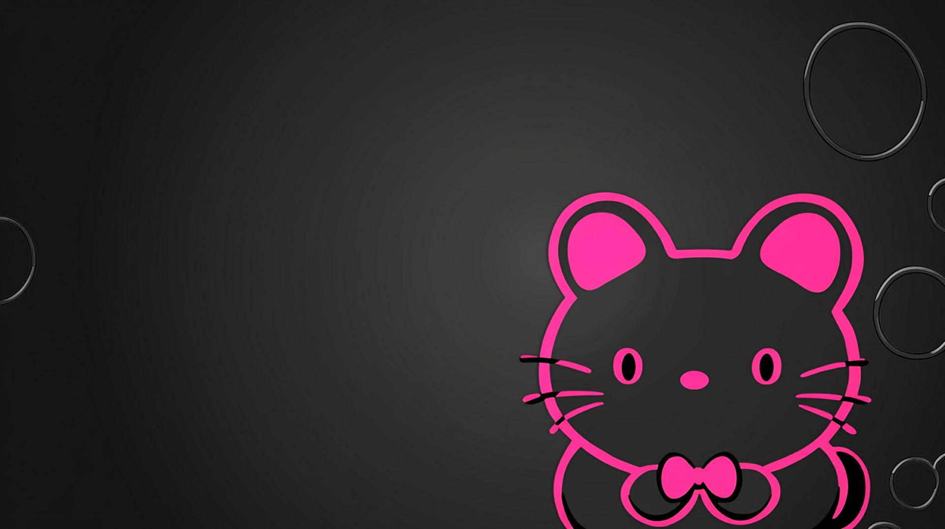 Free Wallpaper for Desktop: Black Pink Hello Kitty Theme