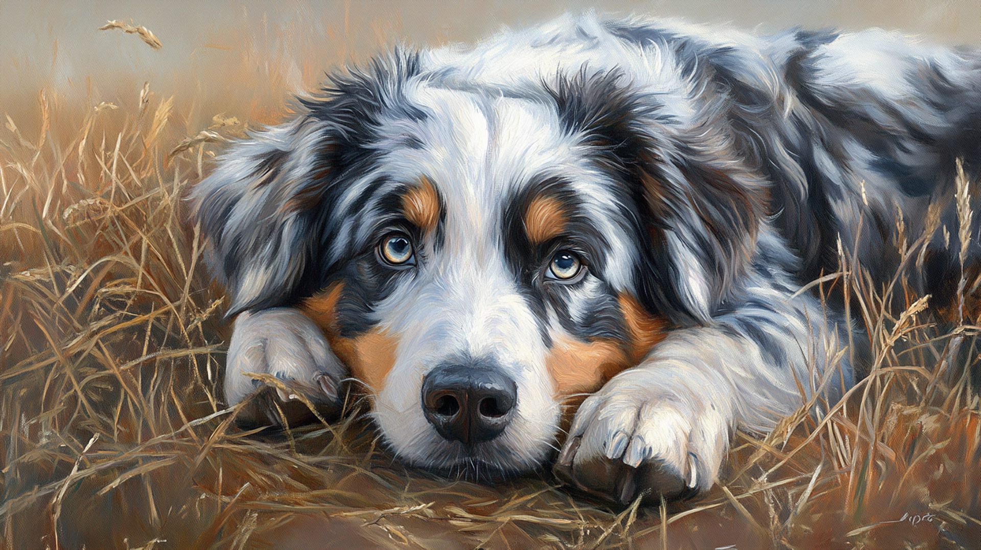 Blue Merle Australian Shepherd HD Wallpaper for Desktop