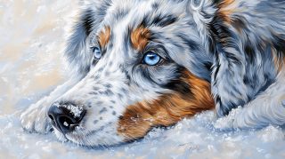 AI Wallpaper of Blue Merle Australian Shepherd in HD