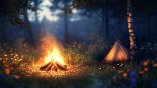 AI Wallpaper: Blurry Campfire HD for a Cozy Feel