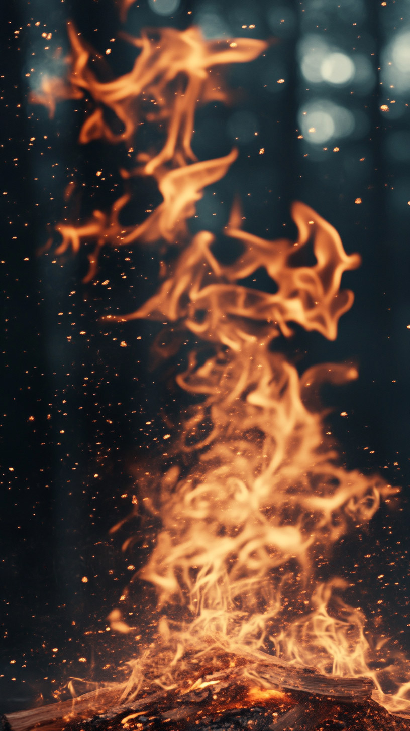 Elevate Your Mobile with Blurry Campfire HD Wallpapers