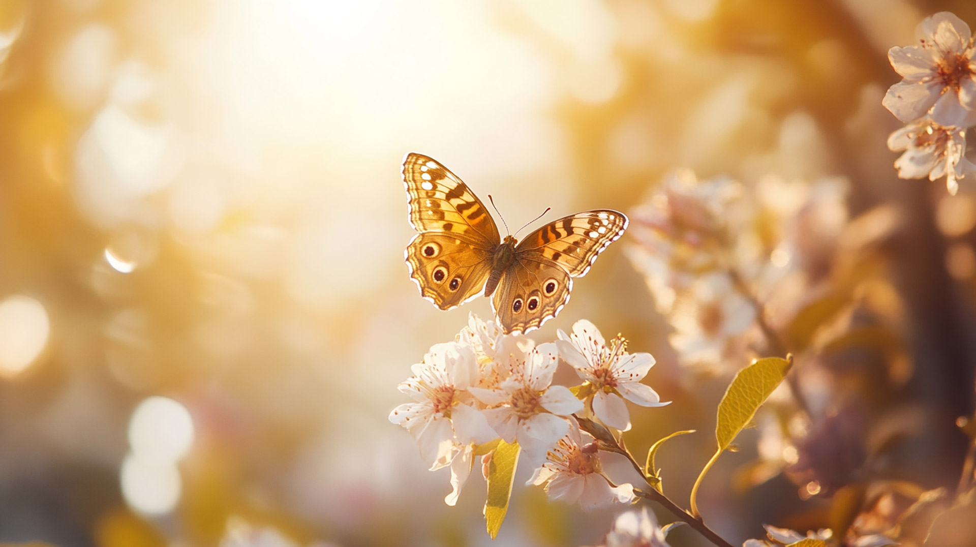 Free Ultra HD Butterfly and Flower Digital Background 16:9