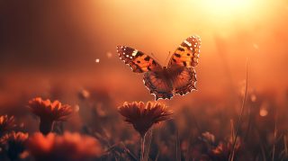 Vibrant Butterfly and Flower Wallpaper for Desktop Download