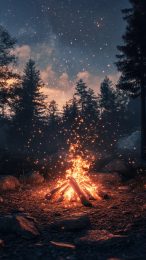 Campfire Images in 9:16 Format for Mobile Devices