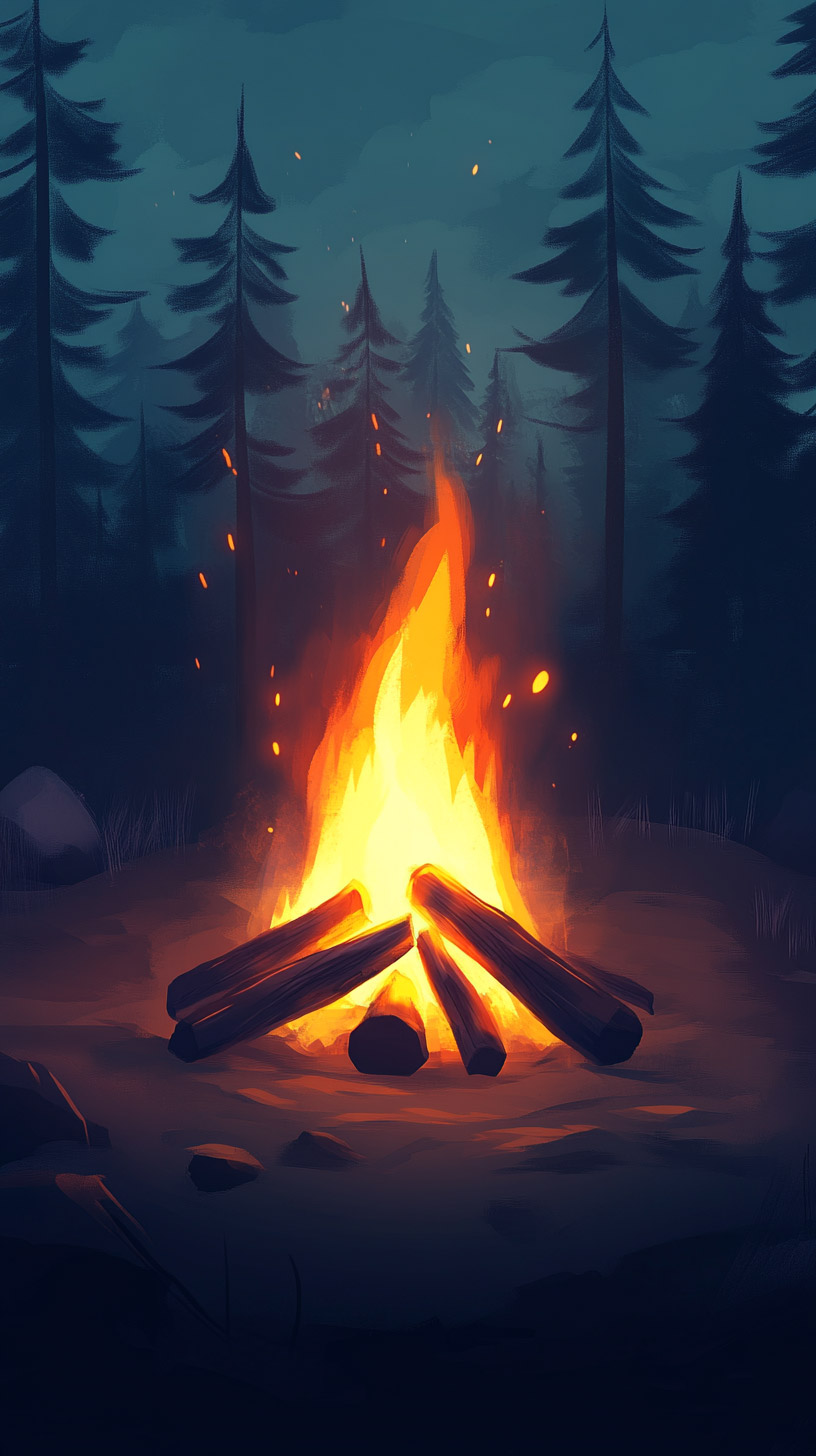 Download HD Campfire Mobile Wallpaper for a Cozy Look