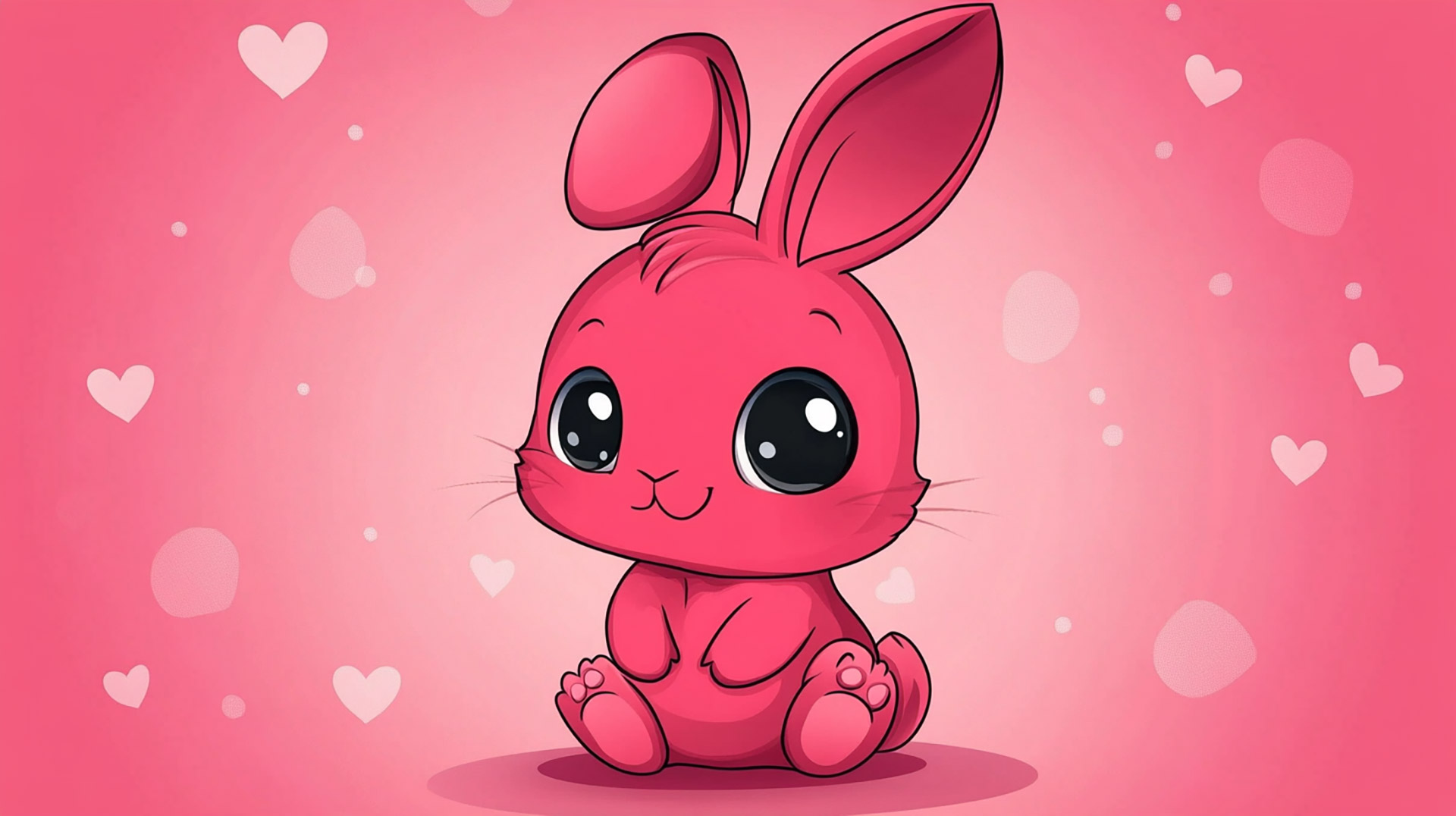 Colorful Kawaii Bunny Wallpaper: Download 4K Digital Background