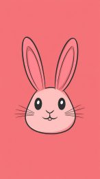 Playful Pink Bunny Image for Your Smartphone Display