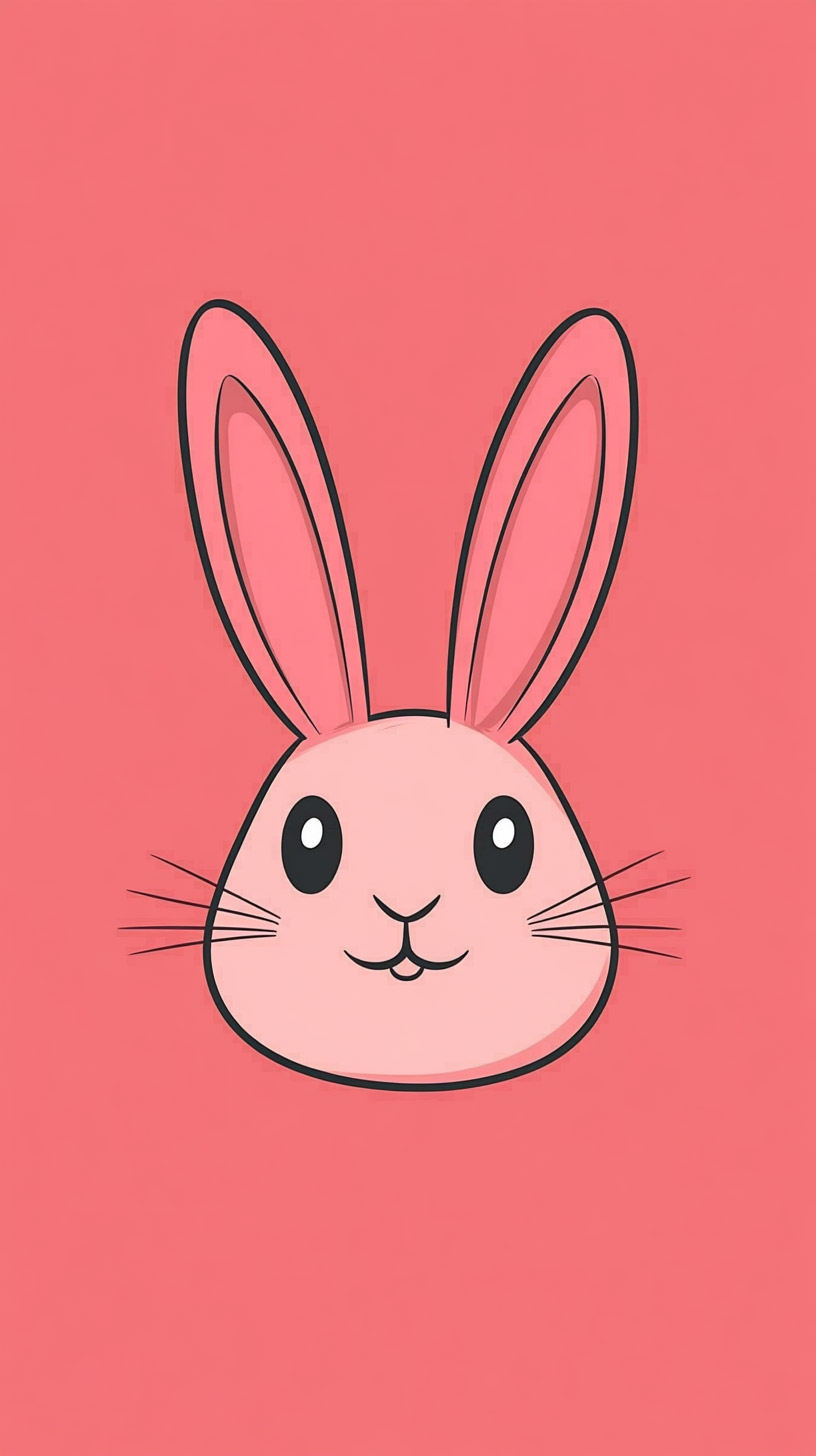 Playful Pink Bunny Image for Your Smartphone Display