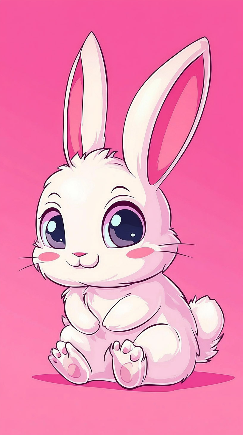 Trendy Bunny Digital Background for iPhone and Android