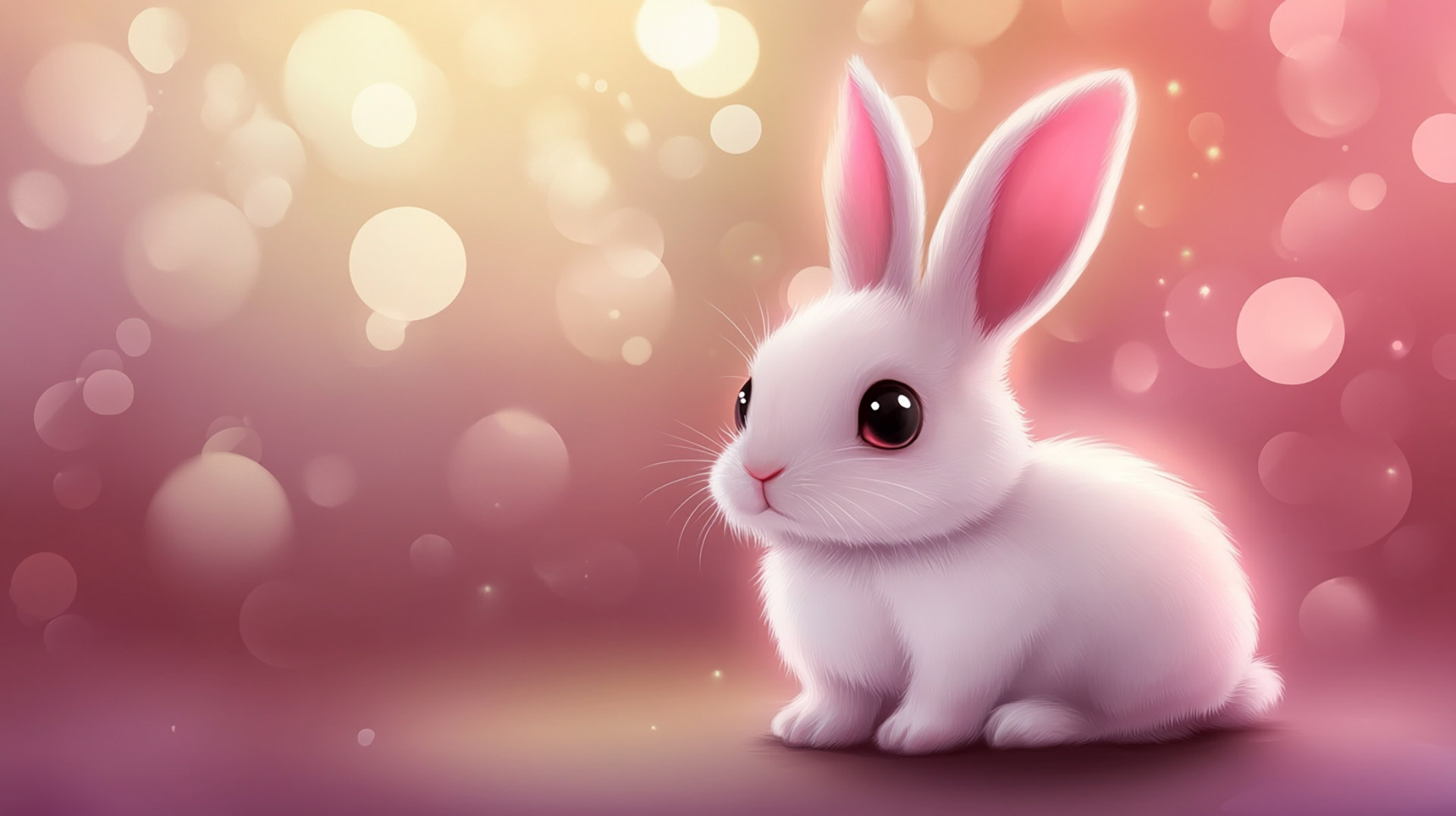 Eye-Catching Pink Bunny Wallpaper in 1920x1080 Resolution