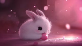 Lovely AI Wallpaper: Cute Bunny for Your Desktop