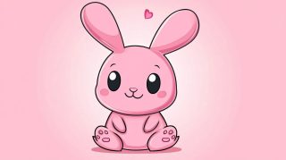 Charming Pink Bunny Wallpaper in 16:9 Aspect Ratio