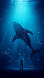 Cute Cartoon Whale Shark Image for iPhone Background