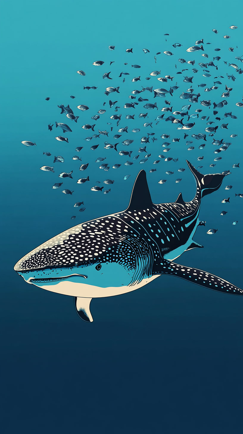 Creative Cartoon Whale Shark HD Wallpapers for iPhone