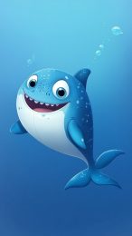 Whimsical Cartoon Whale Shark Wallpapers for Android Phones