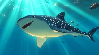 Cartoon Whale Shark Wallpaper: Free HD Digital Background