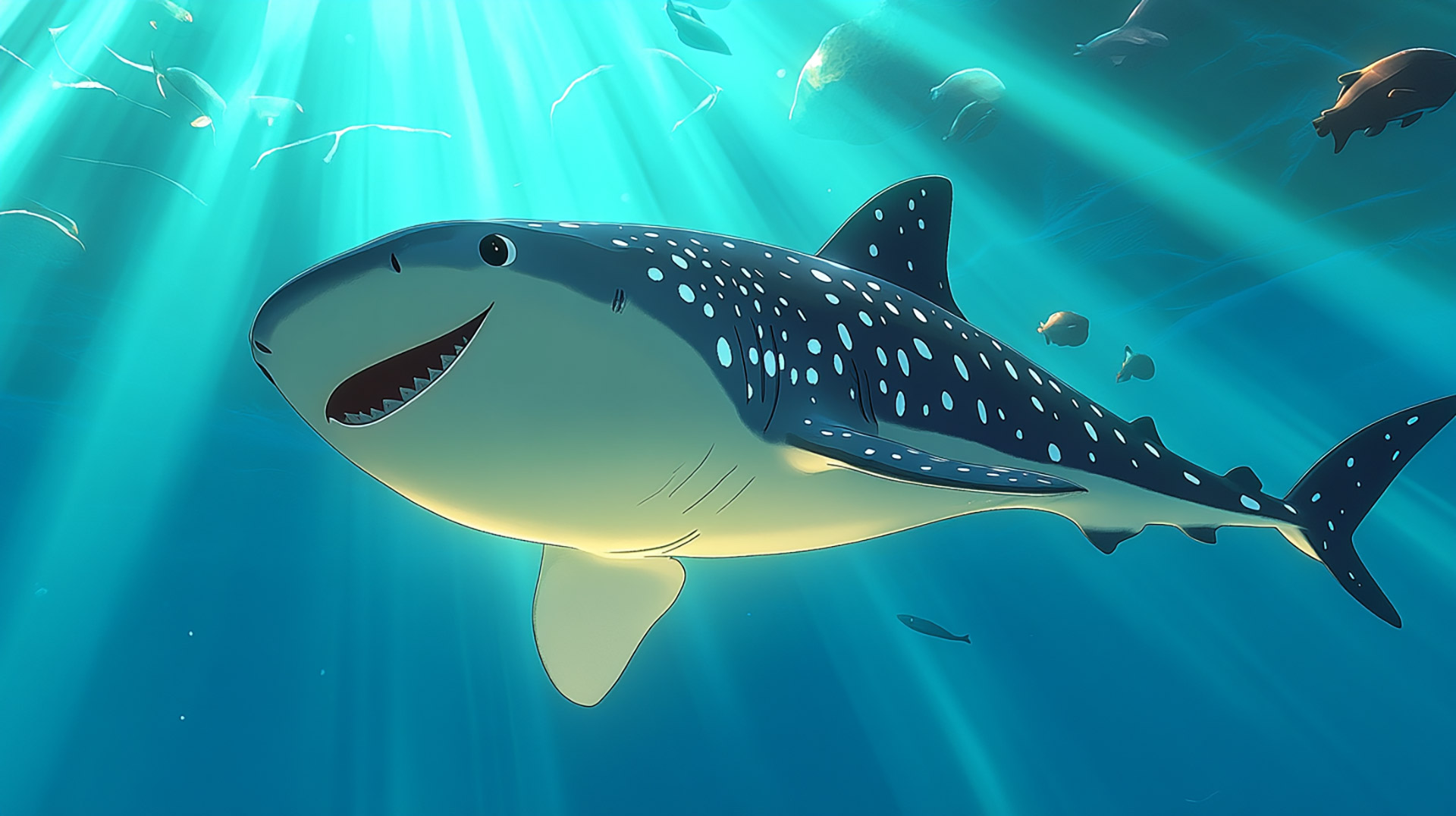 Cartoon Whale Shark Wallpaper: Free HD Digital Background