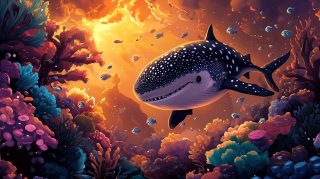 High-Quality HD Wallpaper of Cartoon Whale Shark Characters