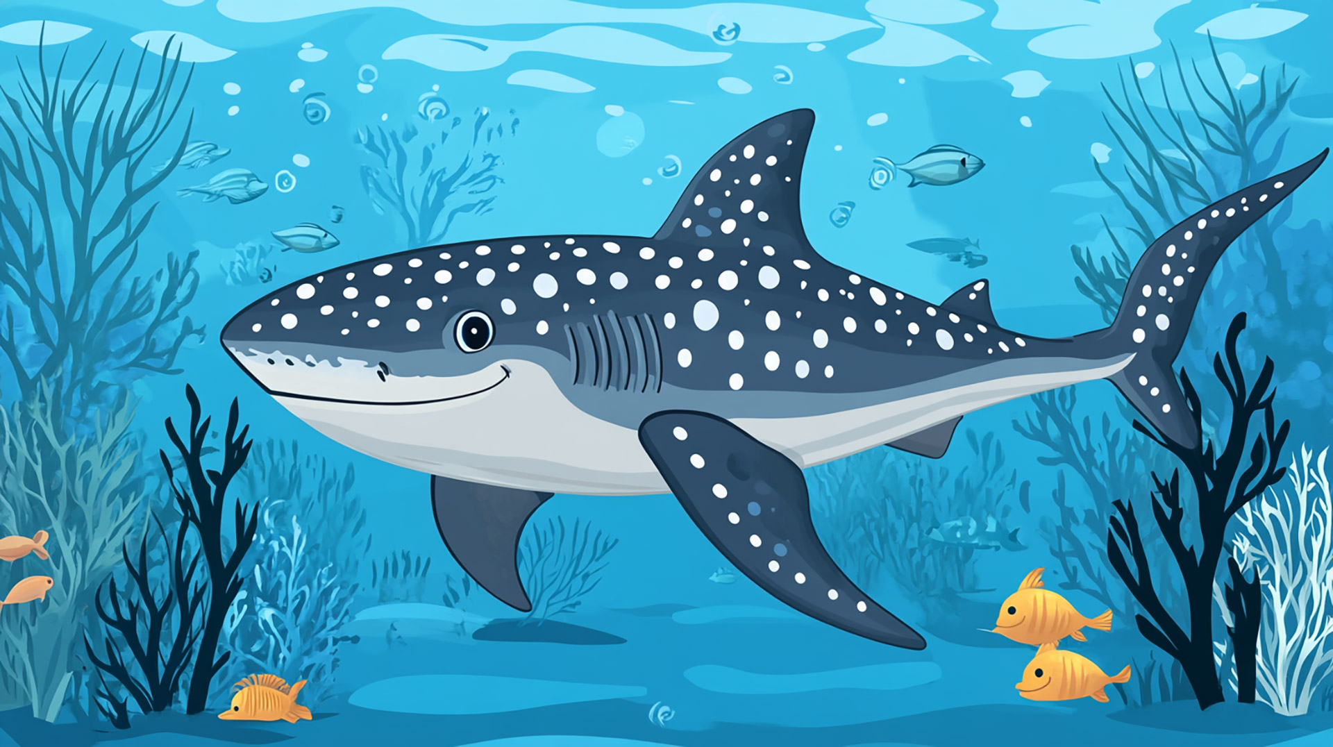 Pictures of Colorful Cartoon Whale Shark for Your PC