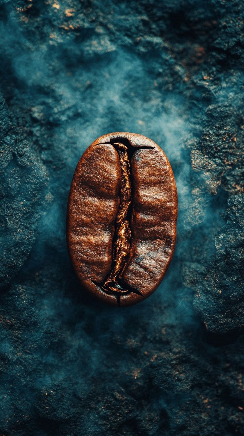 AI-Generated Coffee Bean Art Mobile Wallpaper for iPhone