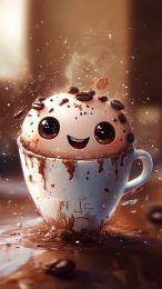 Free Cartoon Coffee Bean Image for Android Devices