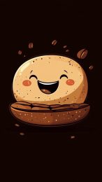 Adorable Coffee Bean Cartoon Picture for Android Phones