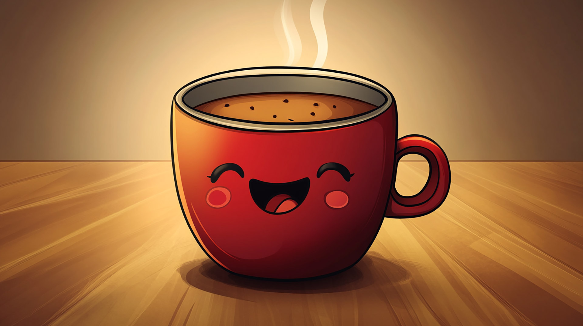 Ultra HD Coffee Bean Cartoon Desktop Background 1920x1080